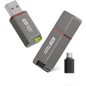 Mini Adaptateur Carplay&Android Auto Sans Fil Pour Iphone,Bluetooth 3.0,Wi-Fi 5,8Ghz,Ios 10+/Android 10+,Reconnexion Automatique (Gris) - Neuf