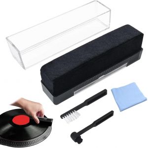 MEVRONISSHOP-Brosse Nettoyage Disques Vinyle, Antistatique Record Brush avec Coussinet en Velours, Nettoyeur de Brosse &agrave; Stylet, pour Nettoyage & Entretien de Disques Vinyles LP & Plateau Tournant St - Neuf