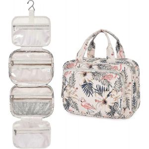 Grande trousse de toilette de voyage suspendue pour les femmes Trousse de lavage Cosm&eacute;tiques Trousse de maquillage Organisateur pour accessoires pleine taille (Greysih Blue (Large)) - Neuf