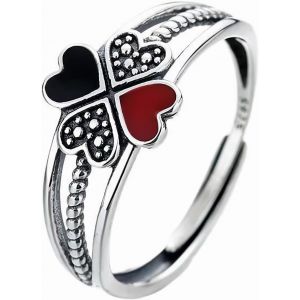 Kahfl-Bague En Forme De Tr&egrave;fle En Forme De Coeur-Vintage-Pour Femme,M&eacute;tal,Aucune Pierre Pr&eacute;cieuse - Neuf