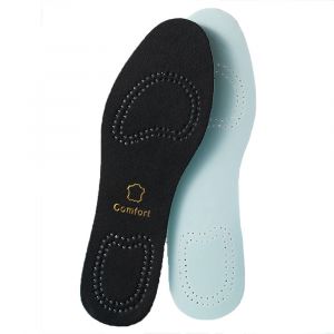 Paire De Semelles Int&eacute;rieures En Cuir Noir - Confort Cuir V&eacute;ritable & Latex, Respirantes & Absorbant Les Chocs 41-42 - Neuf