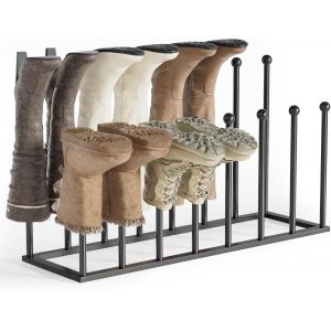 Ulteronixshop-tag&egrave;re &agrave; Chaussures Sur Pied &iquest; Rangement &agrave; Chaussures en M&eacute;tal Noir, &Eacute;tag&egrave;re &agrave; Chaussures Pour Dortoir, Placard, Entr&eacute;e, Chambre, Couloir, Organisateur de Rangement Pour 8 Paires de Bot - Neuf