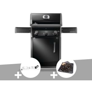 Barbecue &agrave; gaz Rogue 425 3 br&ucirc;leurs + R&ocirc;tissoire + Plateau charbon - Napol&eacute;on - Neuf
