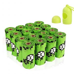 Hjlian Nouveau Sac Poubelle Degradable Pour Animaux De Compagnie, Sac A Crottes De Chien, Sac A Crottes De Chien, Sac A Crottes De Chien, Fournitures Pour Animaux De Compagnie (16 Rouleaux + 1 Distributeur) - Neuf