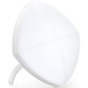 Lampe de photothérapie, lampe de thérapie 10 000 lux sans UV, lampe solaire rotative, 3 températures de couleur et 5 niveaux de luminosité réglables, minuterie et fonction mémoire - Neuf