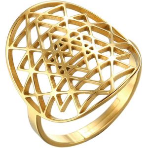 Trahoo-Bague Réglable Chakra Sri Yantra, Amulette Sri Yantra, Pendentif Géométrique Sacré, Symbole Hindouisme, Bague De Méditation Pour Homme Et Femme - Neuf