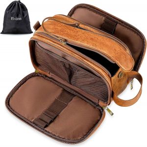 nzqaf-Trousse de Toilette pour Homme avec Grande Capacité, Trousse de Maquillage avec Imperméable PU - Neuf