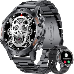 Lige Militaire Montre Connectée Homme Avec Appel Bluetooth, 1,39"" Hd Avec 100+ Modes Sportifs Podomètre Moniteur De Fréquence Cardiaque Sommeil Spo2, 400mah Étanche Montre Intelligent Smartwatch, Noir - Neuf