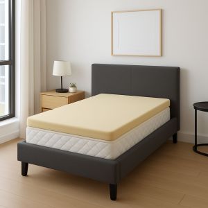 Surmatelas 90x190 face de contact Mousse &agrave; M&eacute;moire de Forme 55Kg/m3 Hauteur 4 cm D&eacute;houssable (90_x_190_cm) - Neuf