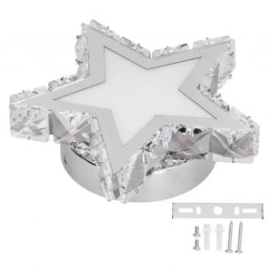 Hjlian Plafonnier Led En Cristal En Forme D'etoile A Cinq Branches Pour Couloir, Vestiaire, Chambre A Coucher, Salle De Bain - Neuf