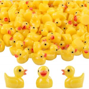 KALANKA-100 Pieces Mini Canards en Résine, Canard en Plastique, Canard Miniature, Canard Plastique pour Aquarium Paysage de Jardin Ornement Maisons de Poupées - Neuf