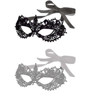 Boule De Masque De Carnaval D'halloween (Noir Et Argent Paquet De 2) - B - Neuf