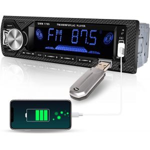 Autoradio 1 Din Bluetooth Mains Libres, Lecteur Mp3 Fm Radio, Double Usb Port Sd/Aux, Amplificateur 4 X 60W, 7 Lumières Colorées - Neuf