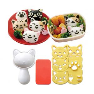 Ensemble De Moules À Boules De Riz Pour Chat, Joli Moule À Boules De Riz, Moule À Sushi, Modèle De Cuisine Pour Sushi, Moule À Riz Pour Sandwich, Outils De Cuisine Diy - Neuf