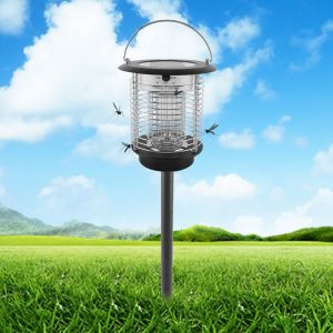 HJLIAN Lampe LED solaire en acier inoxydable, anti-insectes, anti-moustiques, pour jardin et pelouse (noir) - Neuf