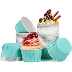 Lot De 50 Moule Muffins Papier Caissettes Cupcake Moule À Cupcake Mini Moules Muffin Jetable Pour Mariage, Anniversaire, Noël(Vert Menthe) - Neuf