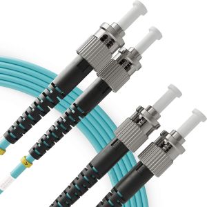 Jarretière Optique ST a ST OM3 Multimode Duplex (2 Mètres)-Cordon de Brassage Câble Fibre Optique UPC/UPC-50/125 (LSZH) - Neuf