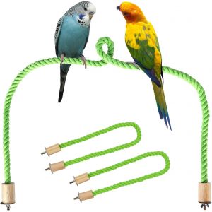 Chenquansarl-2 Pcs Perchoir Perroquet, Jouets O Aux,O Aux Corde De Coton Aux Couleurs Vives Corde À O Aux Perchoirs À La Main À Mâcher Jouet Perroquet Balançoires En Spirale Support Pour Perroquet Et - Neuf