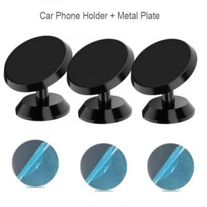 Support De Téléphone Magnétique Pour Voiture Support De Téléphone De Voiture Universel Pour Iphone Xiaomi Huawei Samsung Tableau De Bord Mural Autocollant Magnétique De Voiture-3pcs Black-Rotate- - Neuf