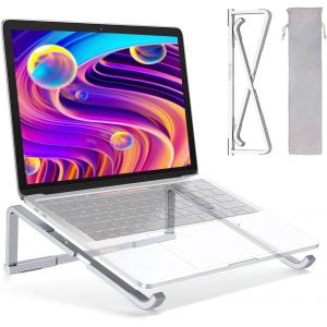 Support Pc Ordinateur Portable Bureau, Laptop Stand Pliable En Aluminium Support Ventil&eacute; Pour Ordinateur Portable L&eacute;ger Compatible Avec Macbook Notebook Asus Acer Dell Xps Hp 10-15,6 Pouces - Neuf