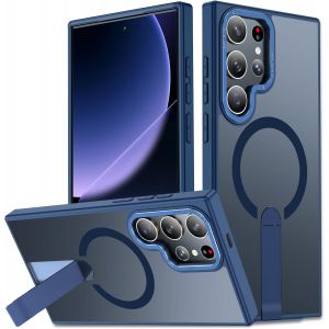 Blazeflux-Coque Samsung Galaxy S23 Ultra Magnetique Support Invisible [Compatible Magsafe] Protection Militaire Anti-Choc (Bleu) - Neuf