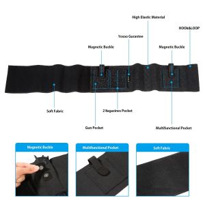 Etui Elastique Pour Ceinture Ventrale, Pour Pistolet Dissimule, Avec Pochette Pour Chargeur - Neuf