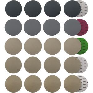 25 Pcs Disques De Ponçage Disques Abrasifs Auto Agrippants Grain Papier De Verre Sec À L'eau Disques Abrasifs Ronds Pour Meulage Fraisage Gravure - Neuf