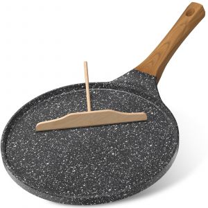 Cr&ecirc;pi&egrave;re Antiadh&eacute;sive 26 Cm Yashe, Po&ecirc;le &Agrave; Cr&ecirc;pes Plate Compatible Induction, Avec Spatule En Bois, Facile &Agrave; Nettoyer, Id&eacute;ale Pour Cr&ecirc;pes, Pancakes Et Omelettes, Pratique Et Durable - Neuf