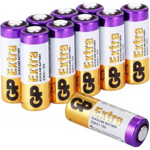 Lot de 10 Piles alcalines Extra alcalines V23GA 12 V 23 A 12 V, sans Mercure, pour t&eacute;l&eacute;commandes, Cloches de Porte sans Fil, Casques Bluetooth, syst&egrave;mes de s&eacute;curit&eacute;, etc. - Neuf