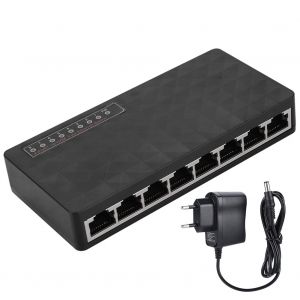 Mini commutateur reseau Ethernet Gigabit Ethernet 8 ports 10 Mbit/s/100 Mbit/s, 100-240 V, UE - Neuf
