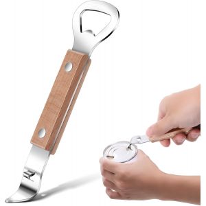 En Acier Inoxydable Ouvre-Boîte Manuel Pour La Bière, Des Boissons Et Des Petites Bouteilles Pour Le Camping Et Les Voyages (Bois) - Neuf