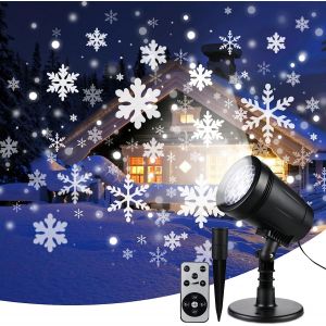 Projecteur Noel Exterieur, Lumières De Projection De Neige De Noël, Lampe De Projecteur De Flocon De Neige Ip65 - Neuf