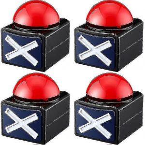4pcs Jeu Buzzer,Jeu Buzzer Alarme Son Bouton De Lecture Avec Lumi&egrave;re Trivia Quiz Got Talent Buzzer Game - Neuf