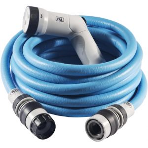 NouvelHorizonstore-IKON 15 m - Tuyau d'arrosage extensible, compact, l&eacute;ger et pr&ecirc;t &agrave; l'emploi, avec pistolet multi-jet, Bleu - Neuf