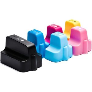 CAIDI 363 Cartouche Compatible HP 363 pour imprimante HP Photosmart C5180 3100 C6180 C7283, C7288, C8180, C8183, D6160, D7160, D7163, D7260, D7263, D7360, D7363, D7460, D7463, P3210 (6 Encres) - Neuf