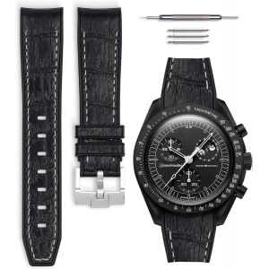 Eryi-Bracelet De Montre Caoutchouc Compatible Avec Omega X Swatch Moonswatch 20mm - Neuf