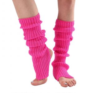 Bureau De Chauffe-Pieds Unisexe Des Ann&eacute;es 80 Nervure Tricot Leg Warmer Rose Chaud Taille Unique Pour Les Femmes Et Les Hommes De La Danse Et Des Sports De L'utilisation De La Voiture - Neuf