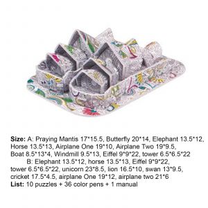 1 Ensemble De Puzzle Papier Cr&eacute;atif De Couleur Vive Puzzle 3d De Forme Animale Mignonne Pour Kid_B - Neuf