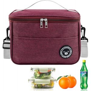 MEVRONISSHOP-Sac Isotherme Repas 6.4L, &Eacute;paissir Sac Lunch Box Portable Homme Femme Enfant, Sac Repas Isotherme Bureau avec Bandouli&egrave;re R&eacute;glable, Sac Lunch Isotherme pour Pique-nique, &Eacute;cole - Neuf