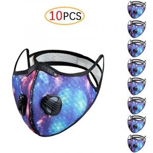 Lot De 10 Masques De Protection Unisexes Au Charbon Actif Pm2.5 (Ciel Étoilé) - Neuf