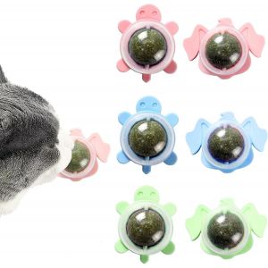 Letnerny-Lot De 6 Balles D'herbe &Agrave; Chat - Jouet Mural Pour Chat - Pour L&eacute;cher Les Chats - Nettoyage Des Dents - Jouet Pour Chaton Comestible - Jouet Naturel Rotatif - Neuf