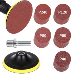 Kit de Disque abrasif 125mm:Plateau de ponçage 125mm avec filetage M14, 50 pièces de Disque poncage 125mm.Disque a poncer 125mm grains 10x 40/60/80/120/240 pour poncer, polir et dérouiller - Neuf