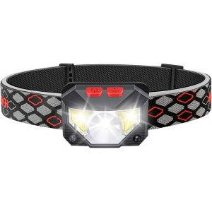 Lampe Frontale Led Rechargeable Pour Camping Et Randonn&eacute;e - 1000 L - &Eacute;tanche - Avec Feux D'avertissement Rouges - 8 Modes 30 H - Neuf