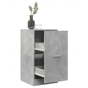 Armoire D'apothicaire Gris Béton 40x41x77,5cm Bois D'ingénierie - Neuf
