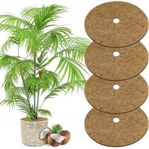 KALANKA-Tapis de Coco Plantes, 4pcs Disque de Protection Plante 30cm Disque de Paillage Tapis de Paillage en Fibre de Coco Disques Paillage de Désherbage des Plantes pour Plantes de Jardin Protection - Neuf