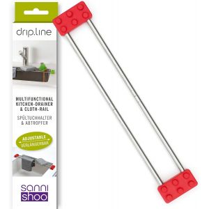 Drip.Line - Egouttoir Vaisselle Multifonctionnel Et Extensible De La Inox | Egoutoire/Égouttoir | Pratique, Résistant À La Chaleur, Peu Encombrant | Parfait Pour La Cuisine Et Le Camping - Neuf