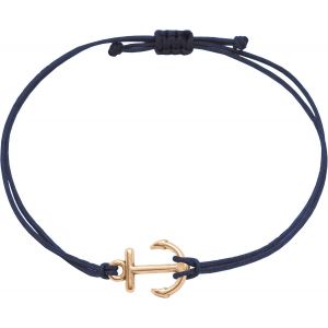 Kalsw-Bracelet Femme Ancre Or Rose Bracelet Macramé Fait Main Taille Réglable Y Compris Emballage Cadeau (Or Rose-Bleu Foncé) - Neuf