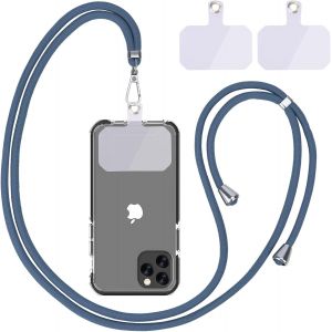 Tianyi-Cha&icirc;ne De T&eacute;l&eacute;phone Portable Universelle - Cordon Universel Pour T&eacute;l&eacute;phone Portable &Agrave; Suspendre Autour Du Cou - Avec Cordon De T&eacute;l&eacute;phone Portable - R&eacute;glable Et Amovible - 1 Bleu - Neuf