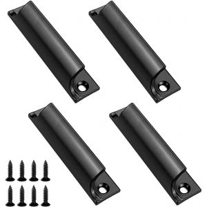 4 Pi&egrave;ces Poign&eacute;e de Porte de Balcon Ext&eacute;rieure,Poign&eacute;e en Alliage D'aluminium avec Vis Acier Inoxydable,Ensemble de Poign&eacute;es Polyvalentes et S&ucirc;res,pour Fen&ecirc;tres Armoires Tiroir Meuble Cuisine,Noir - Neuf