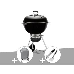 Barbecue charbon Master-Touch GBS 57 cm E-5750 Noir + Housse + Kit ustensiles Premium 2 pi&egrave;ces &iquest; Weber - Neuf